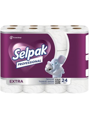 Selpak Professional Extra Папір туалетний целюлозний 2-х шар. 24 рул. (3 уп/ящ) 83621 фото