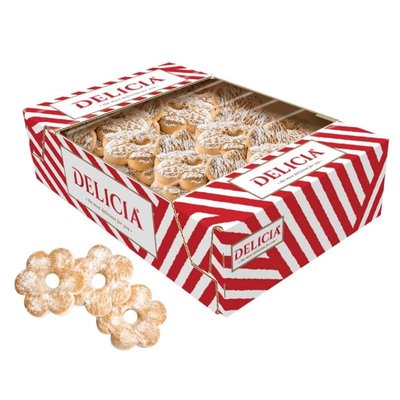 Печиво здобне Delicia Домашнє з цукровою пудрою, коробка 0,9 кг 82312 фото