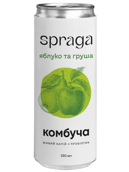 Комбуча Spraga Яблоко и груша 0.33 л 02091 фото