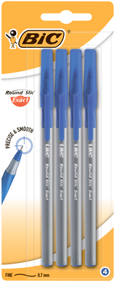 Ручка "Раунд Стік Єкзакт", синя, 4шт в блістері bc932857 фото