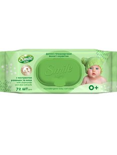 Вологі серветки Smile Baby Для Немовлят з екстрактом ромашки та алоє, з клапаном, 72шт/упаковка 53984 фото