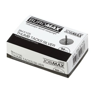 Кнопки нікельовані, JOBMAX, 50 шт. в карт.коробці BM.5105 фото