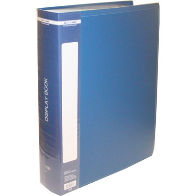 Папка пластиковая с 100 файлами,А4, в пласт.чехле, синяя BM.3633-02 фото