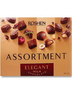 Цукерки Roshen Assortment Elegant Roshen в молочному шоколаді 145 г 11933 фото