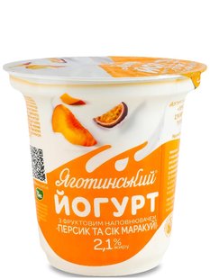 Йогурт Яготинське з персиком та соком маракуйї, 2.1% жиру, 260 г 11297 фото