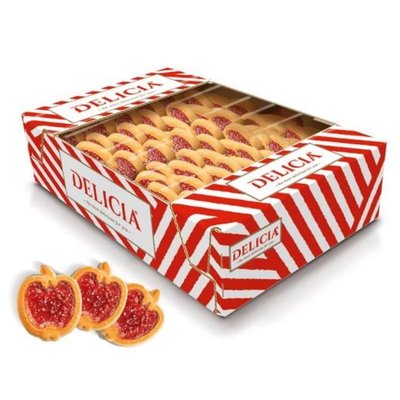 Печиво здобне Delicia Райське яблучко зі смаком вишні, коробка 1,3 кг 15353 фото