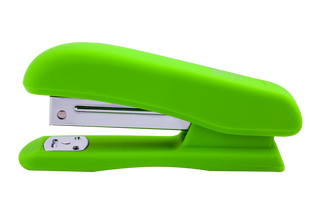 Степлер пластиковий, RUBBER TOUCH, 20 арк., (скоби №24; 26), 127х54х33 мм, світло-зелений BM.4202-15 фото