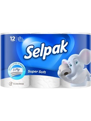 Туалетная бумага SELPAK белая, 12 рул/упаковка (4уп/ящ) 04508 фото