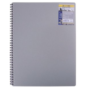 Зошит для нотаток CLASSIC, А4, 80 арк., клітинка, пластикова обкладинка, сірий BM.2446-009 фото