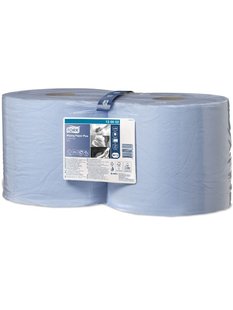 Папір для протирання в рулонах Tork Plus Advanced, блакитний, 2 шари, 255 м, 750 арк, 1 рул/упаковка 130052 фото