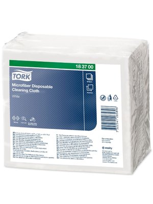 Одноразові серветки Tork з мікрофібри, 29.5х34 см, білі, 40 шт/упаковка 183700 фото