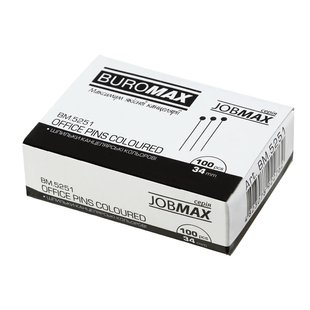 Шпильки кольорові, JOBMAX, 34 мм, 100 шт. в карт.коробці BM.5251 фото