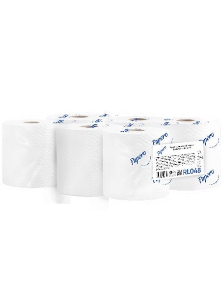 Паперові рушники Papero для автоматичних диспенсерів, 2 шари, 120 м, 6 рул/упаковка RL048 фото