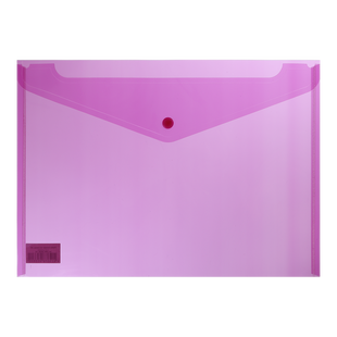 Папка-конверт А4 на кнопці, прозора, рожева BM.3926-10 фото