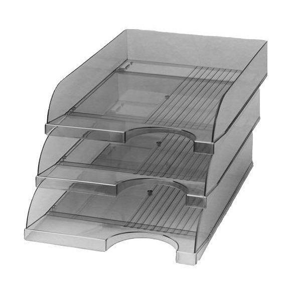Лоток для бумаг КІП, ЛГ-04 горизонтальный, дымчатый ЛГ-04димч. фото
