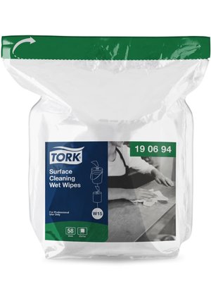 Влажные салфетки Tork Premium для очищения поверхностей, 58 отрывов 190694 фото