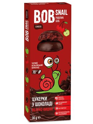 Конфеты Bob Snail Яблоко-Вишня в черном шоколаде 30 г 41291 фото