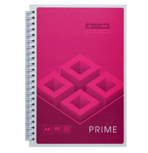 Зошит для нотаток PRIME, А5, 96 арк., клітинка, картонна обкладинка, рожевий BM.24551101-10 фото