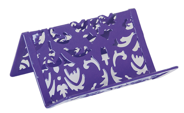 Підставка для візиток “Barocco” 100x97x47мм, металева, фіолетовий BM.6226-07 фото