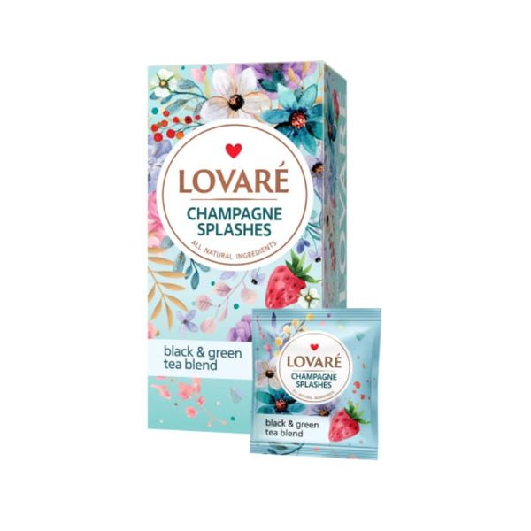 Чай змішаний квітковий Lovare «Бризки шампанського» 24 пакетики 71147 фото
