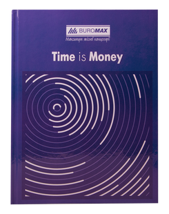 Книга канцелярська TIME IS MONEY, А4, 96 арк., клітинка, офсет, тверда ламінована обкладинка, синя BM.2400-102 фото