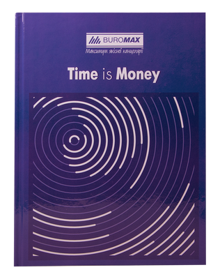 Книга обліку "TIME IS MONEY" 96 арк/кліт.оф.(тв. лам. обл), А4, синій BM.2400-102 фото