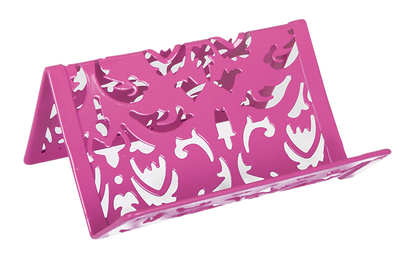 Підставка для візиток “Barocco” 100x97x47мм, металева, рожевий BM.6226-10 фото