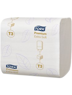 Листовий туалетний папір Tork Premium Extra Soft, білий, 2 шари, 252 листа 114276 фото