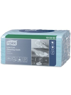 Безворсовий нетканий матеріал для протирання Tork Premium в серветках, блакитний, 75 арк 190493 фото