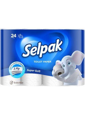 Туалетная бумага SELPAK белая, 24 рул/упаковка (3шт/ящ) 04478 фото