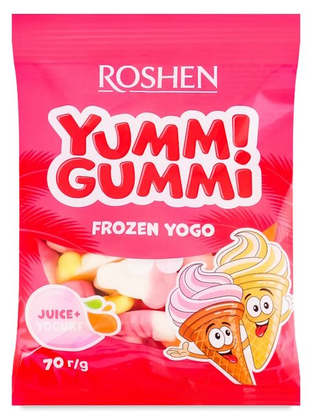 Желейные конфеты Roshen Yummy Gummy Frozen Yogo 70 г 36363 фото