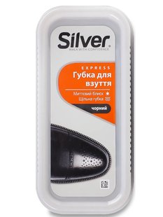 Губка-блиск для взуття Silver стандартна, чорна, 35х115 мм 51134 фото