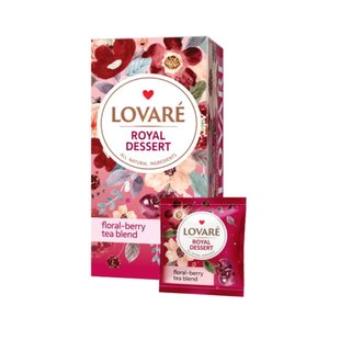 Чай каркаде і ягоди Lovare «Королівський десерт» 24 пакети 71123 фото