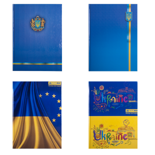 Книга канцелярська UKRAINE, А4, 96 арк., клітинка, офсет,тверда ламінована обкладинка, асорті BM.2400-38 фото