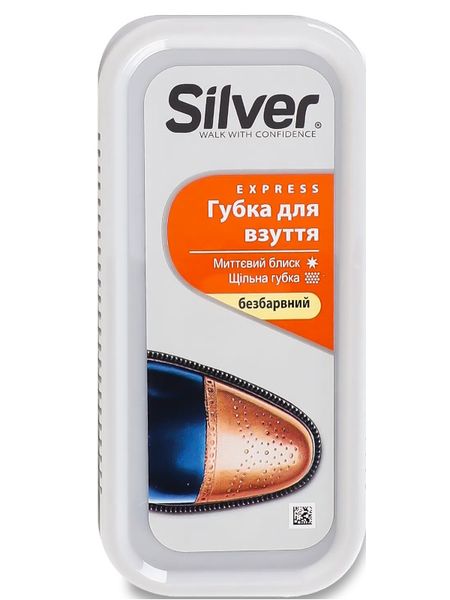 Губка-блеск для обуви Silver стандартная, бесцветная, 35х115 мм 51135 фото