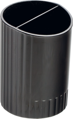 Стакан пластиковый для письменных принадлежностей на два отделения, JOBMAX, черный BM.6350-01 фото
